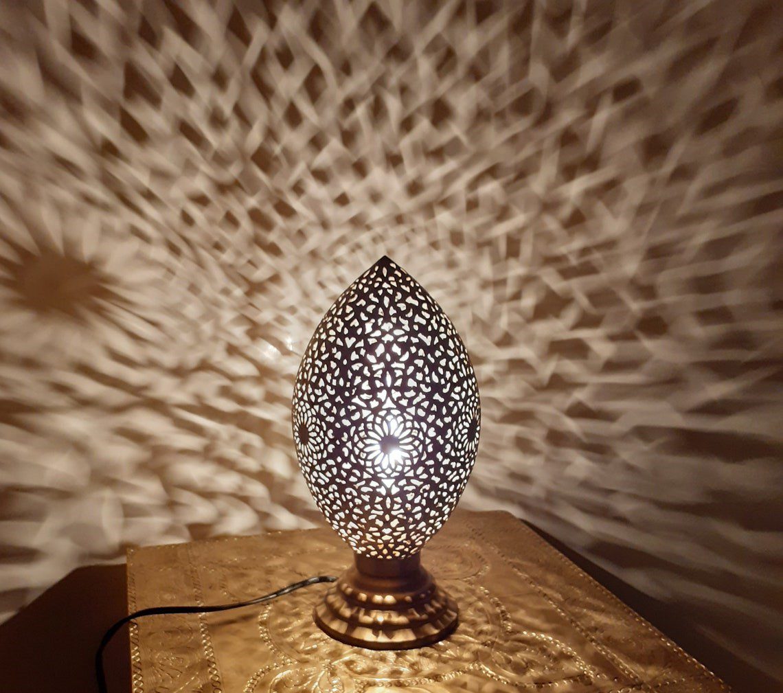 Kredsløb Udstråle magnet Moroccan brass night light handmade lampshade lamp - Berber Swiss